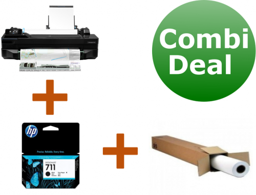 Combi deal: HP Designjet T120 ePrinter + Inkcartridge zwart + papier-0